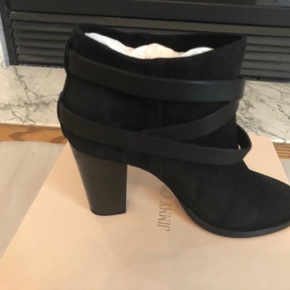 Jimmy Choo Suede/Nappa Black ankle boots **FIRM** - Picture 3 of 11